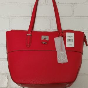Nine West Reana Red Faux Leather Tote